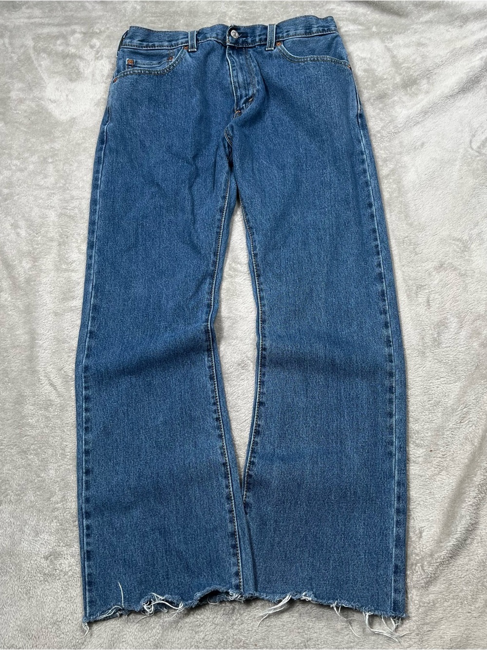 Levi's 517 Bootcut Jeans Mens 32x31 Blue Western Rodeo Classic Denim Raw Hem